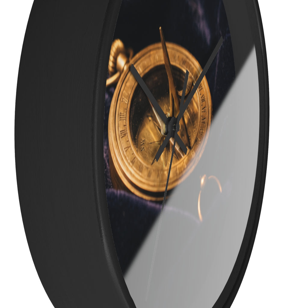 Vintage Brass Sundial Compass Wall Clock