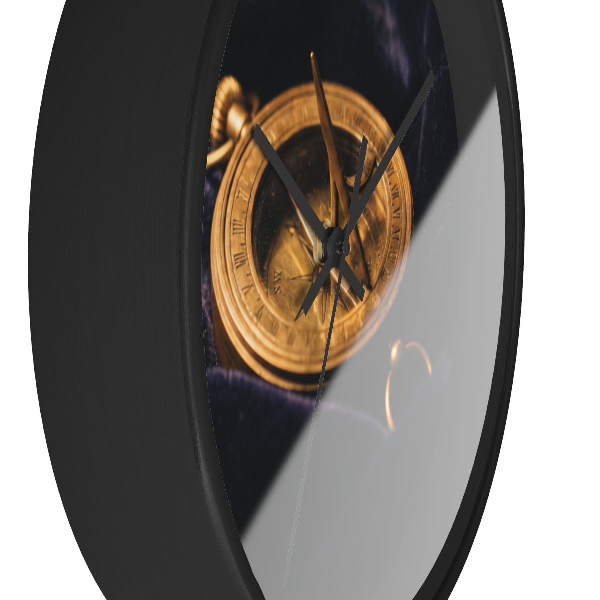 Vintage Brass Sundial Compass Wall Clock