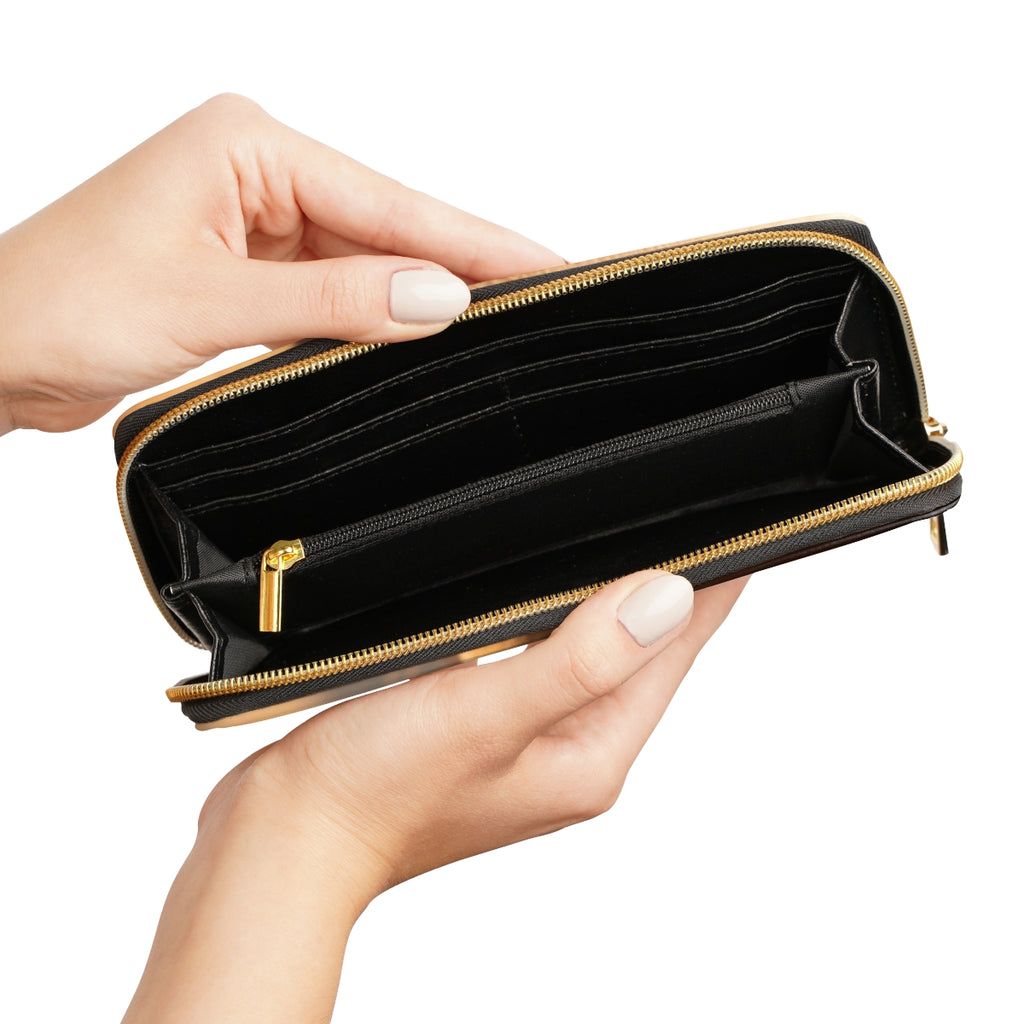 Golden Hour Zipper Wallet - Emerald Sunset Clutch | Echovira...