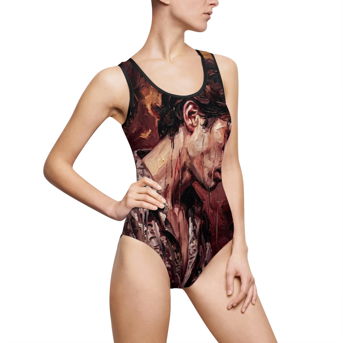 Crimson Portrait Women's One-Piece Swimsuit