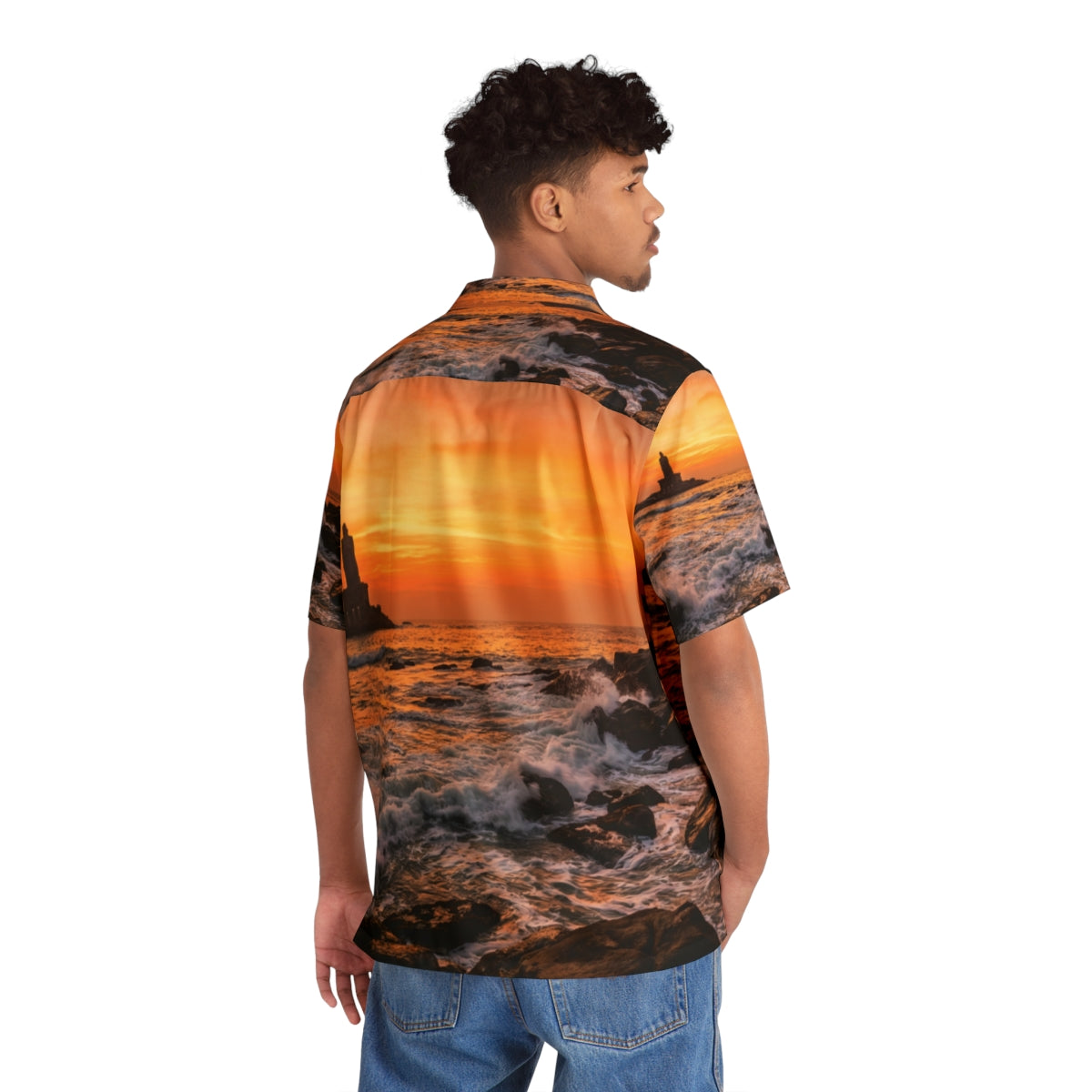 Men's Hawaiian Shirt - Coastal Golden Hour