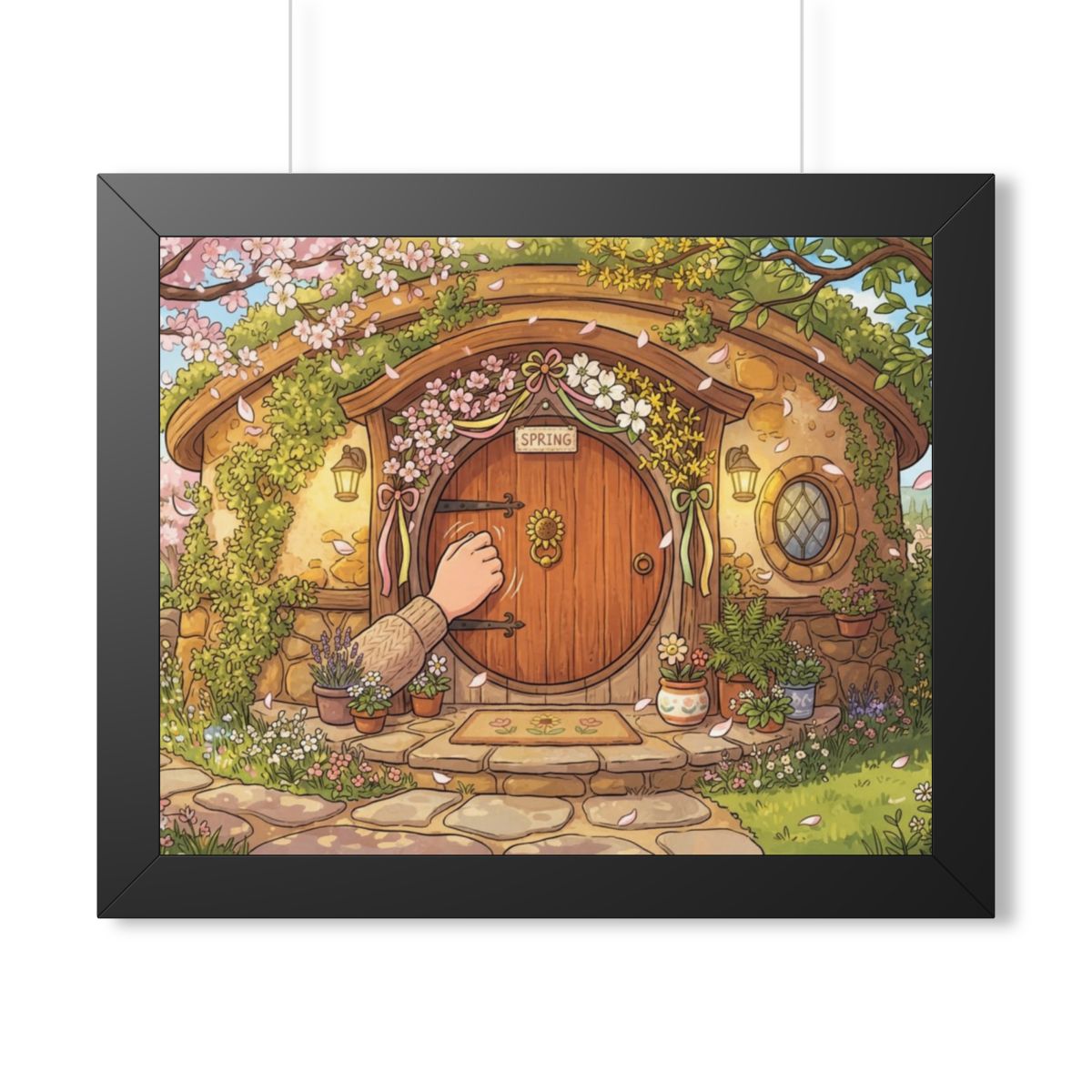Framed Horizontal Poster - Spring Garden Entry — Black... |...