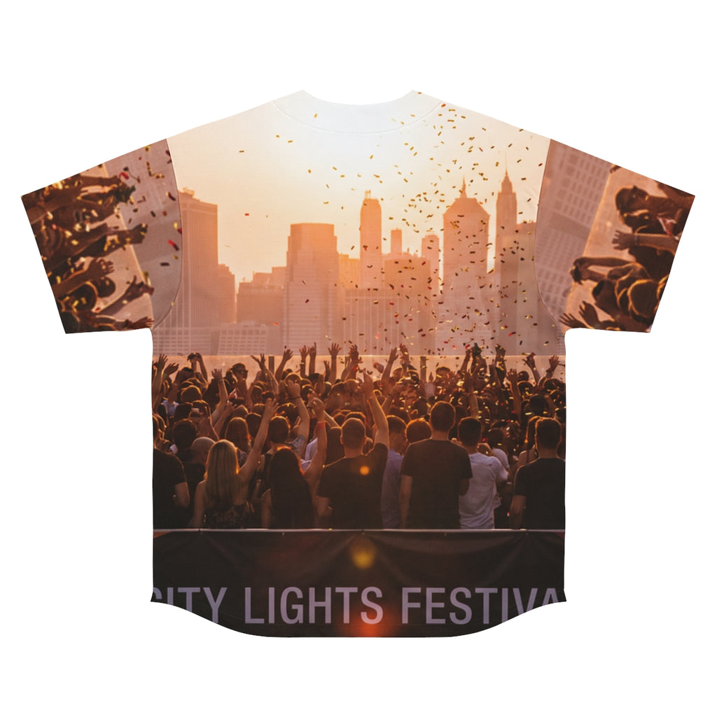Men's Baseball Jersey - City Lights | Echovira Gallery