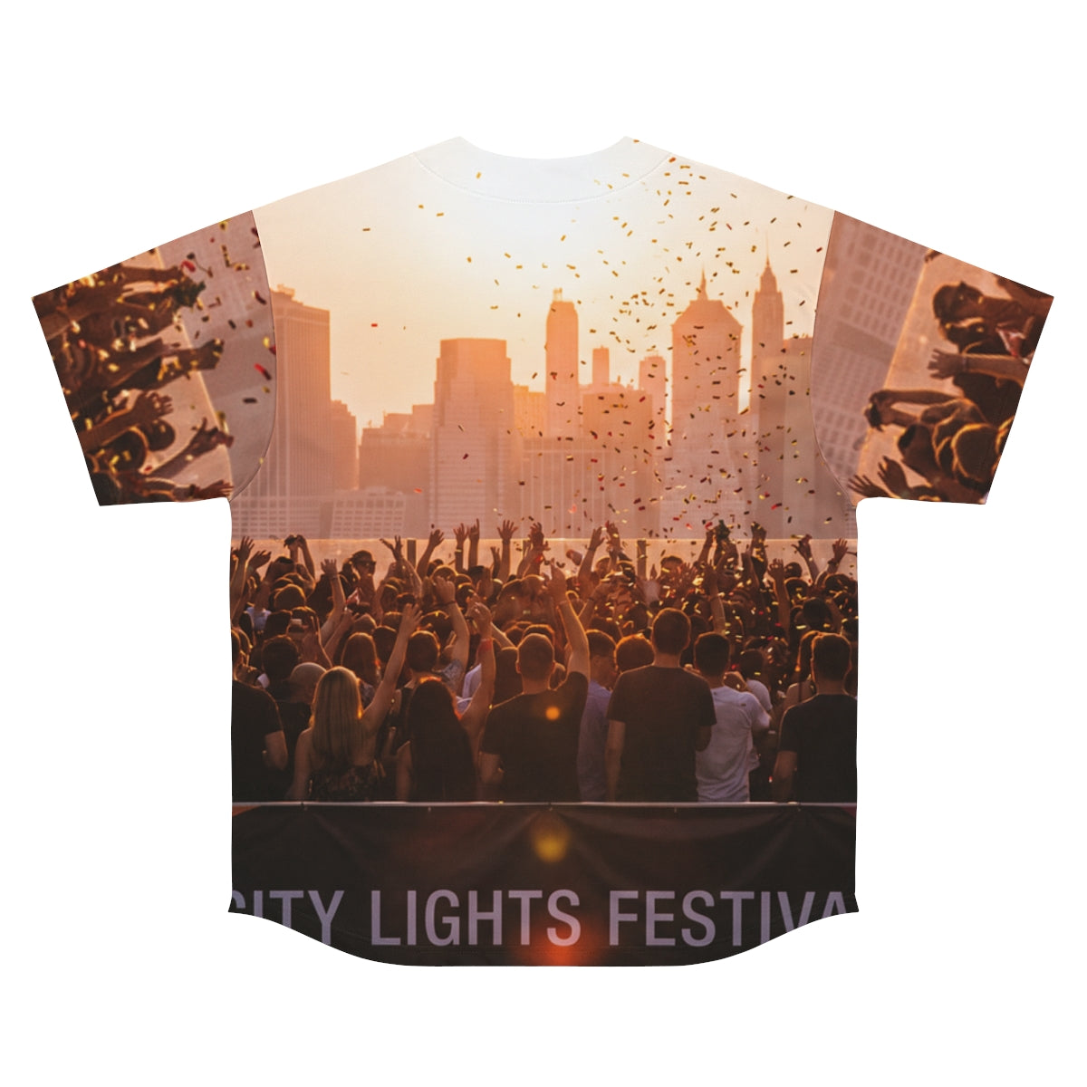 Men's Baseball Jersey - City Lights | Echovira Gallery