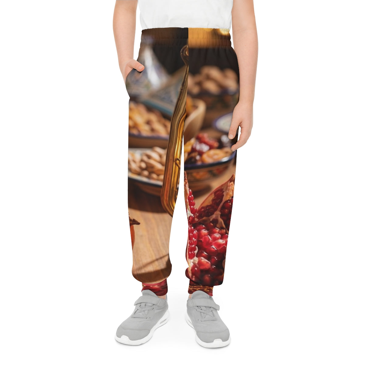 Youth Joggers - Cozy Pomegranate Feast Pattern | Echovira...