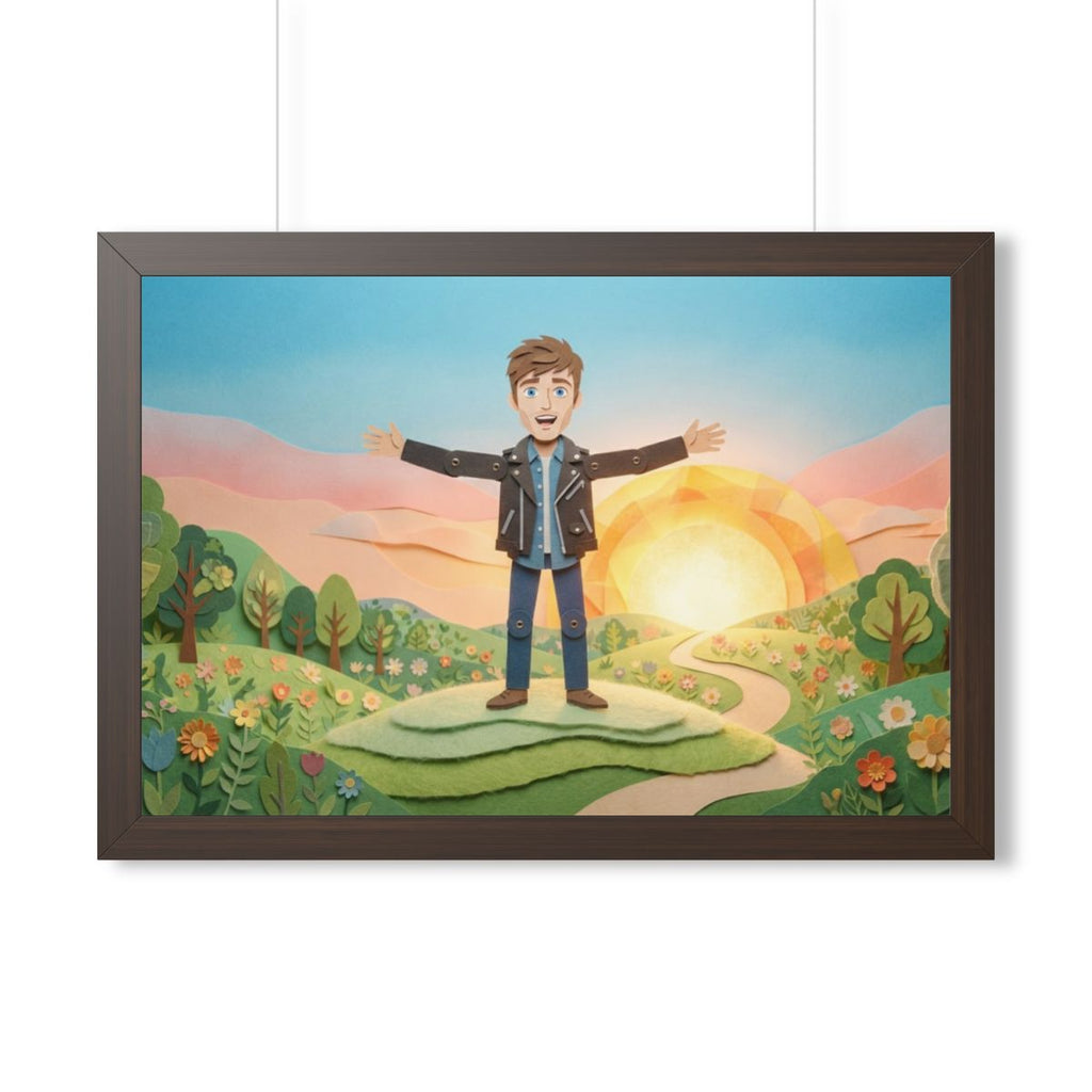 Framed Horizontal Poster - Sunny Meadow — Walnut (14×11... |...