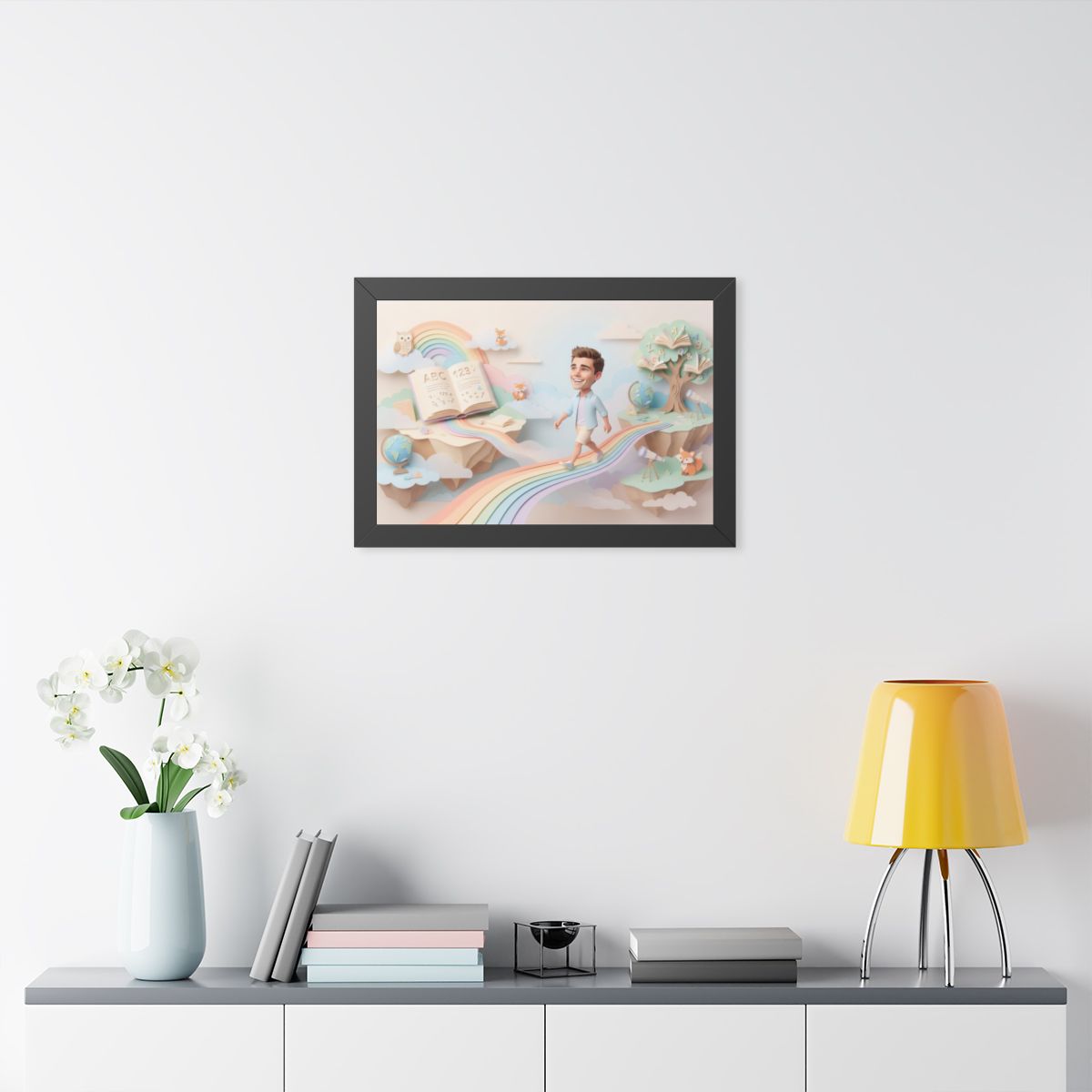 Framed Horizontal Poster - Rainbow Odyssey — Black (14×11......