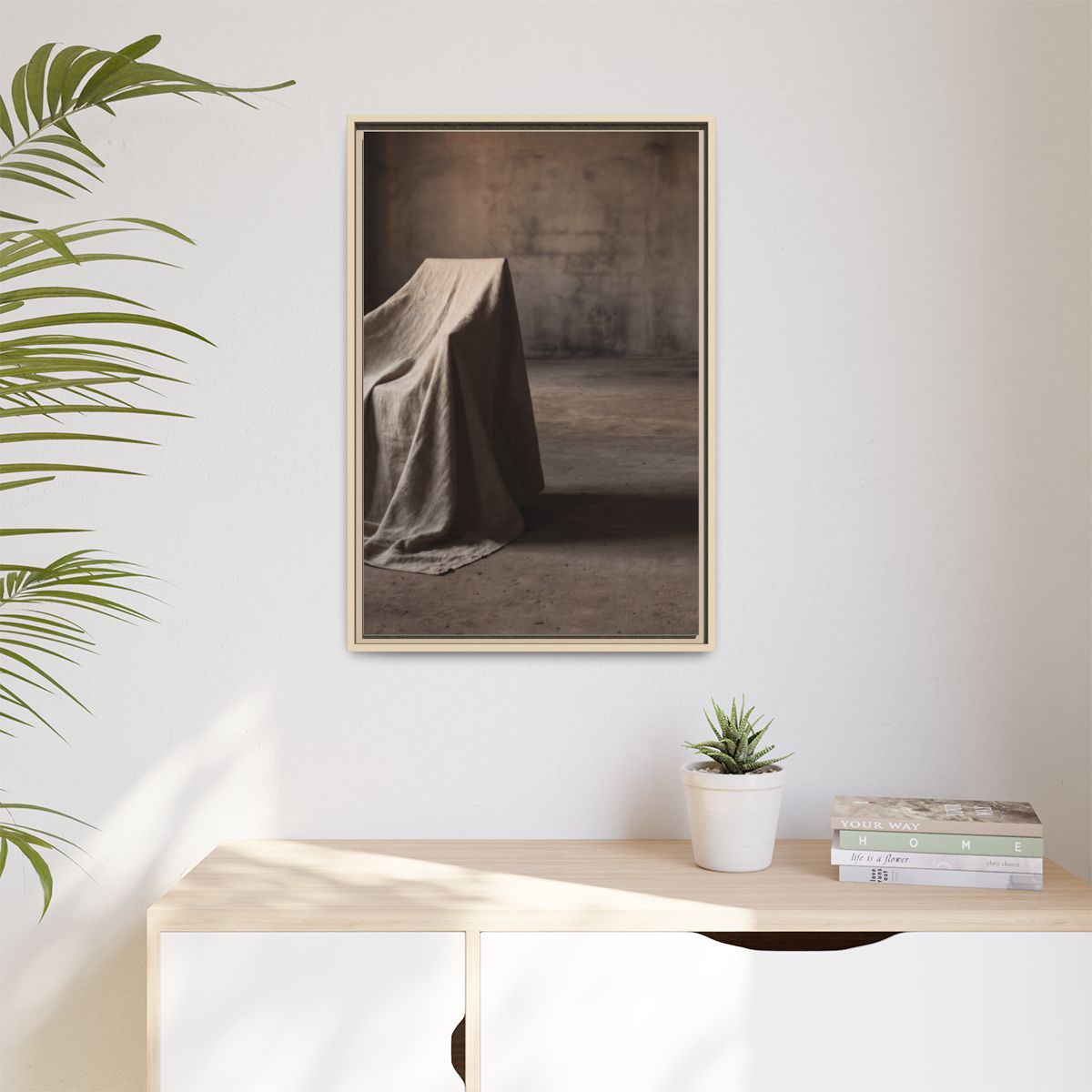 Matte Canvas, Framed - Draped Silence Still Life Art... |...