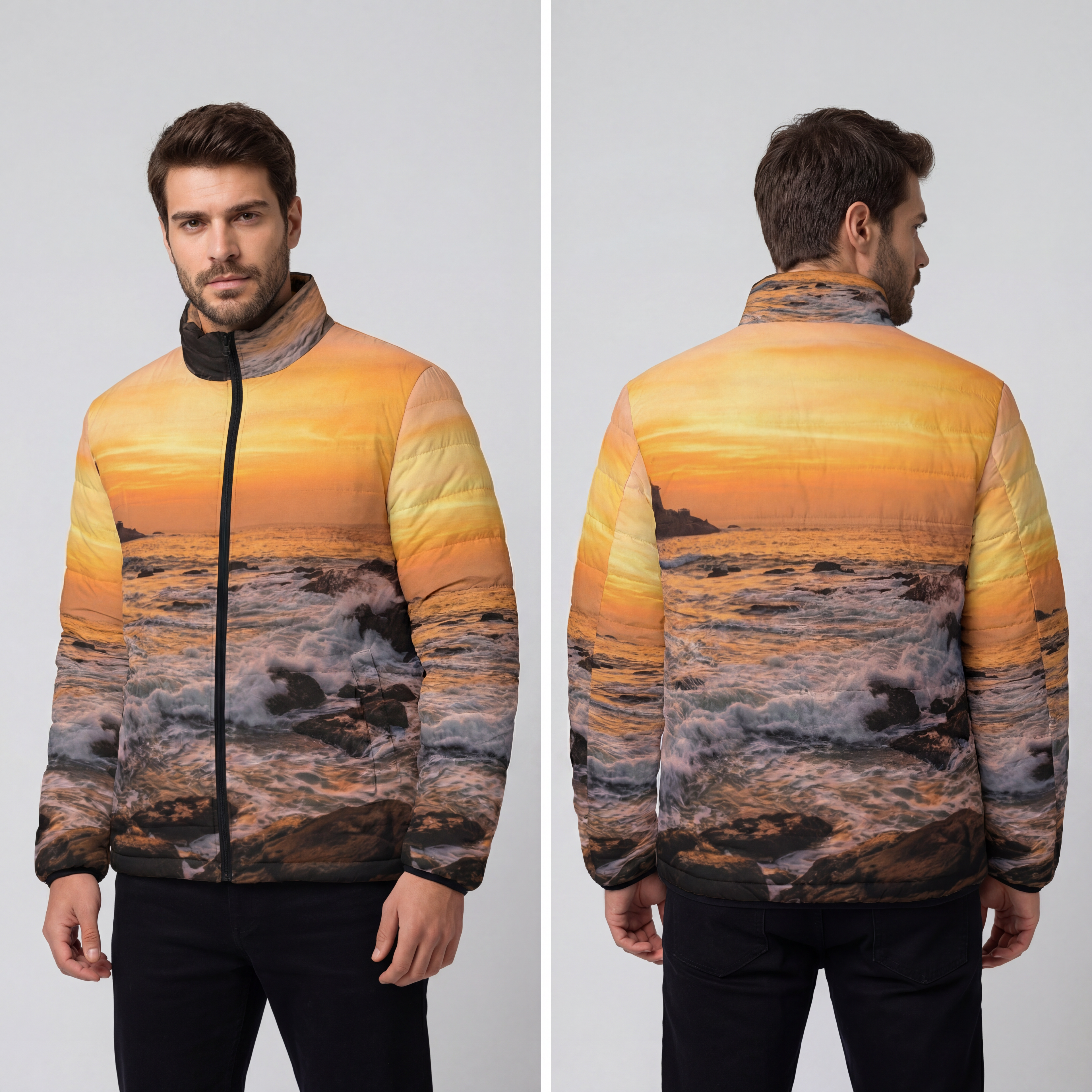 Men's Puffer Jacket - Golden Horizon