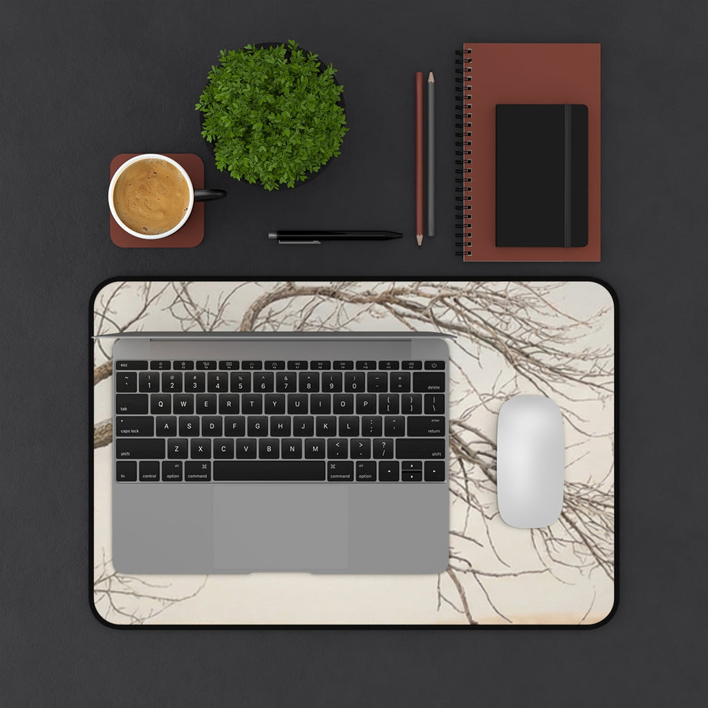 Desk Mat - Minimalist Winter Serenity