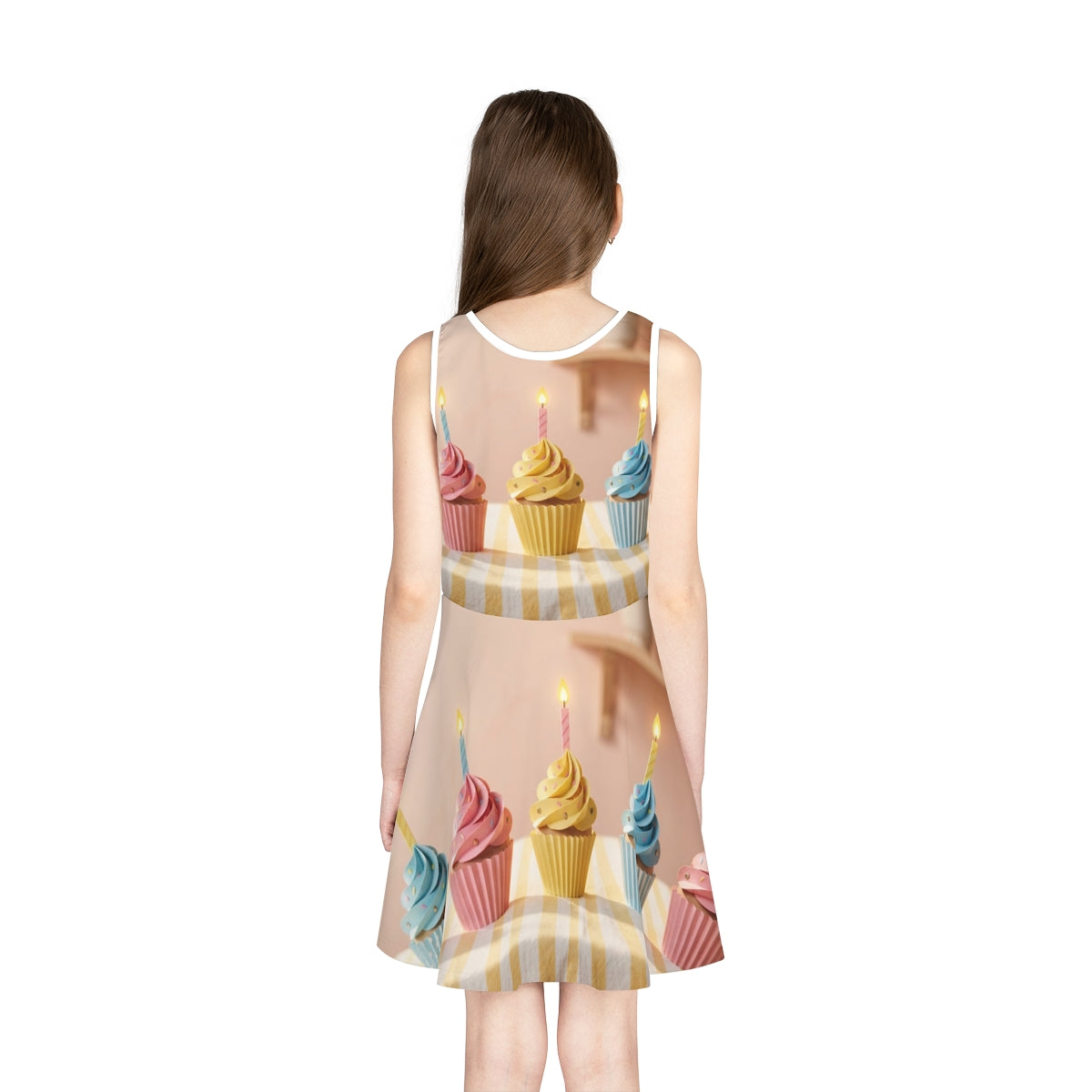 Girls' Sleeveless Sundress - Pastel Birthday Cupcakes Art |...