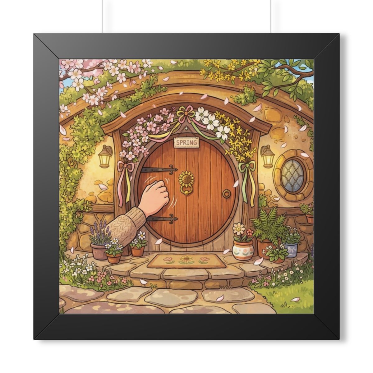Framed Horizontal Poster - Spring Garden Entry — Black... |...