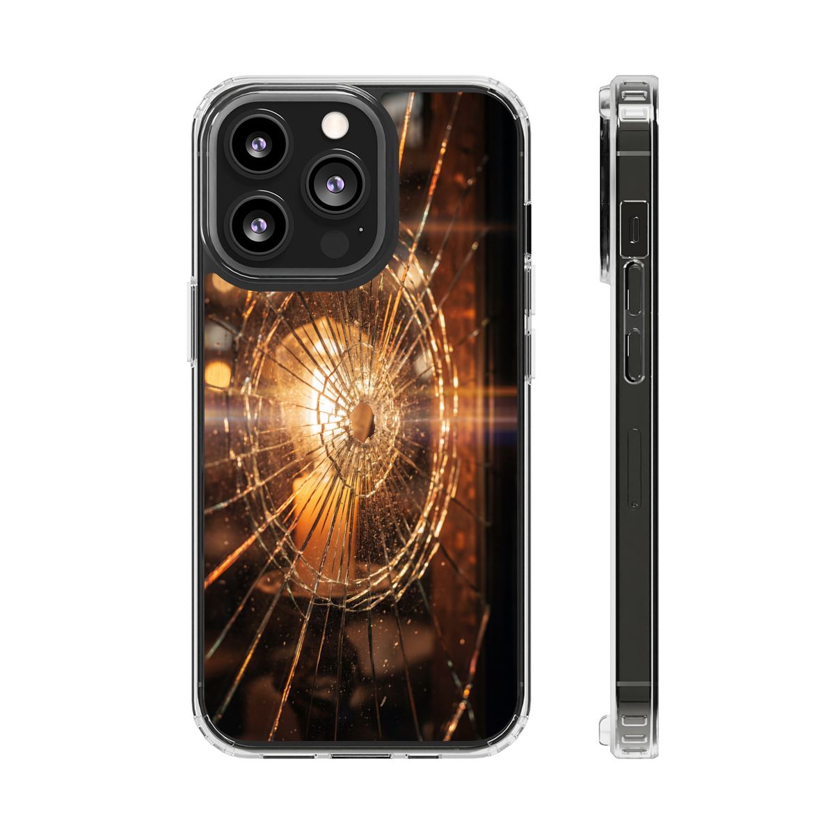 Clear Impact-Resistant Case - Fractured Glow