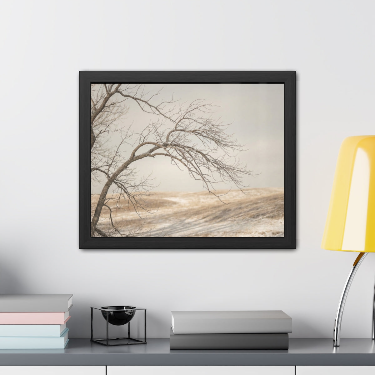 Framed Poster - Minimalist Winter Tree — Landscape