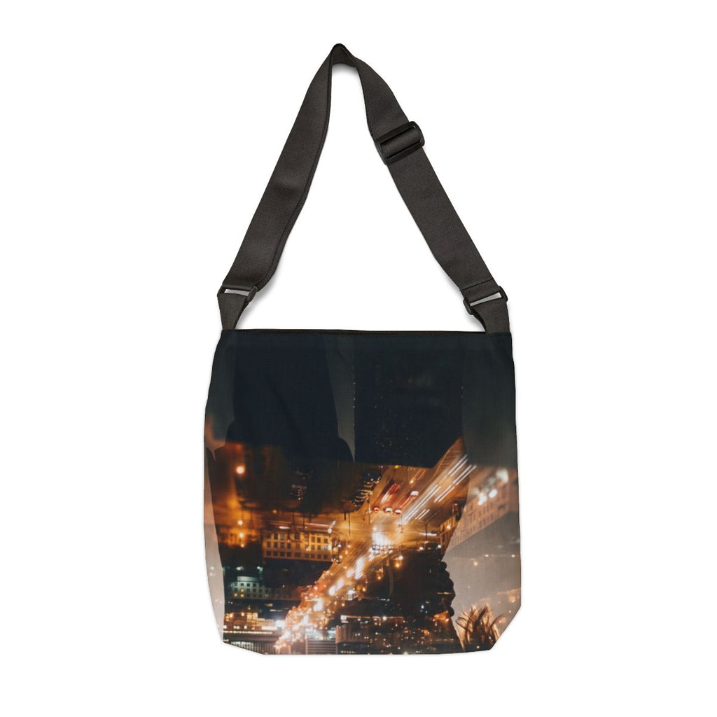 Adjustable Tote Bag - City Glow Romance | Echovira Gallery