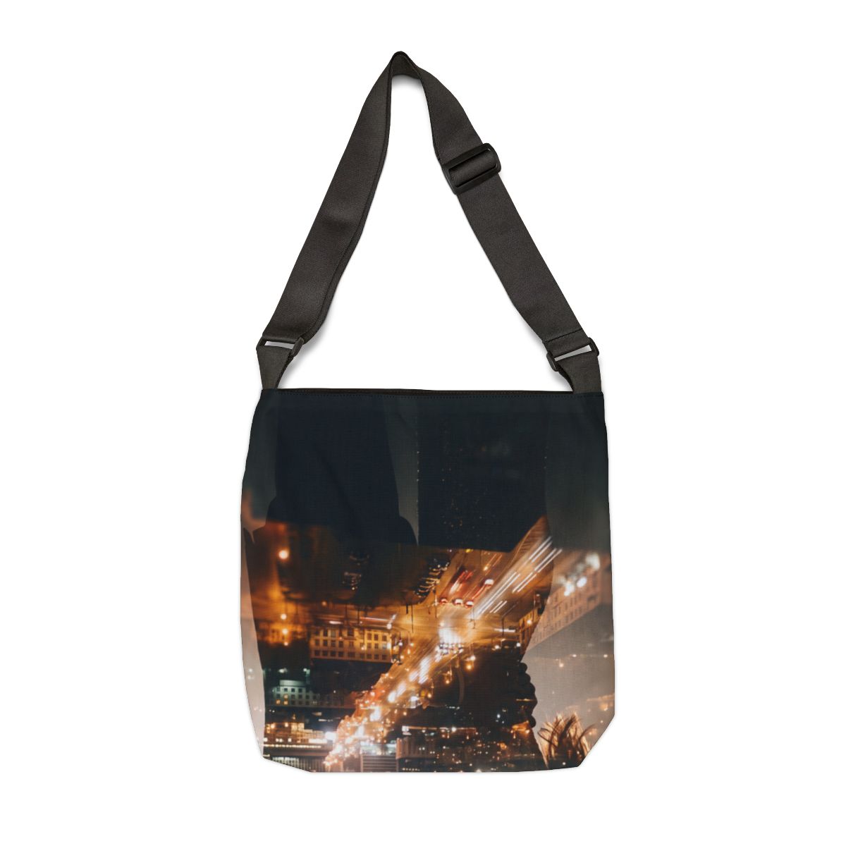 Adjustable Tote Bag - City Glow Romance | Echovira Gallery