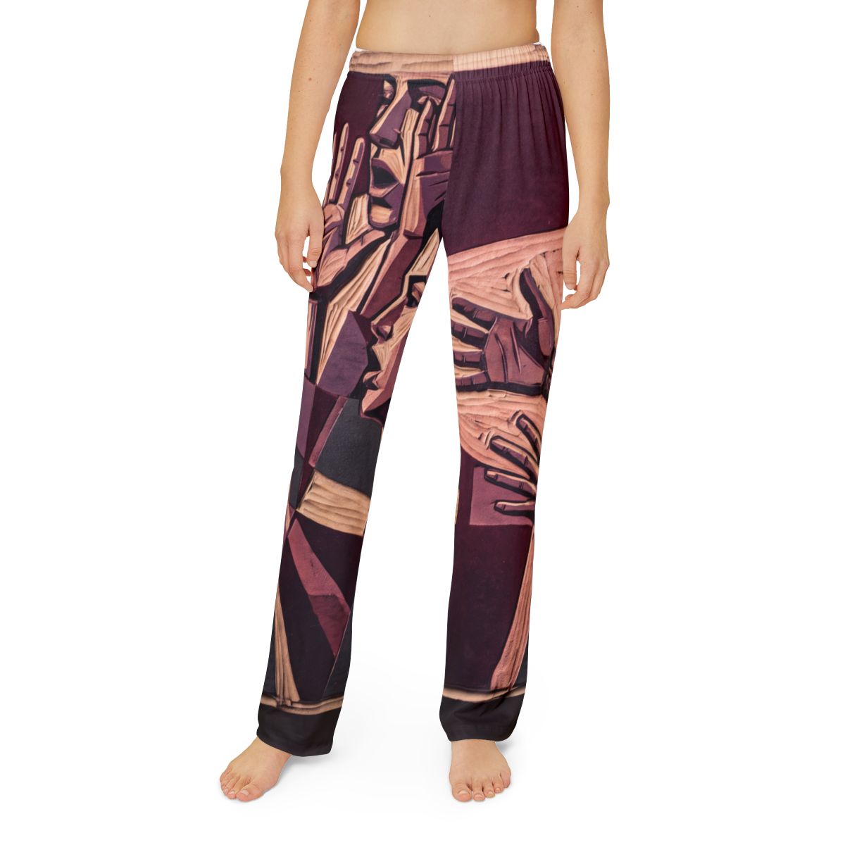 Kids Lounge Pants with Dramatic Wood Relief Art