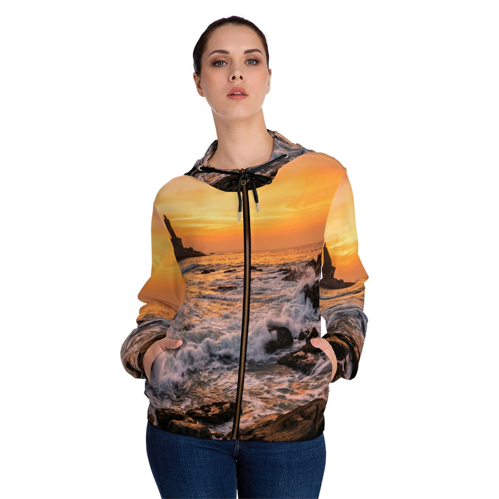Women's Full-Zip Hoodie - Golden Horizon