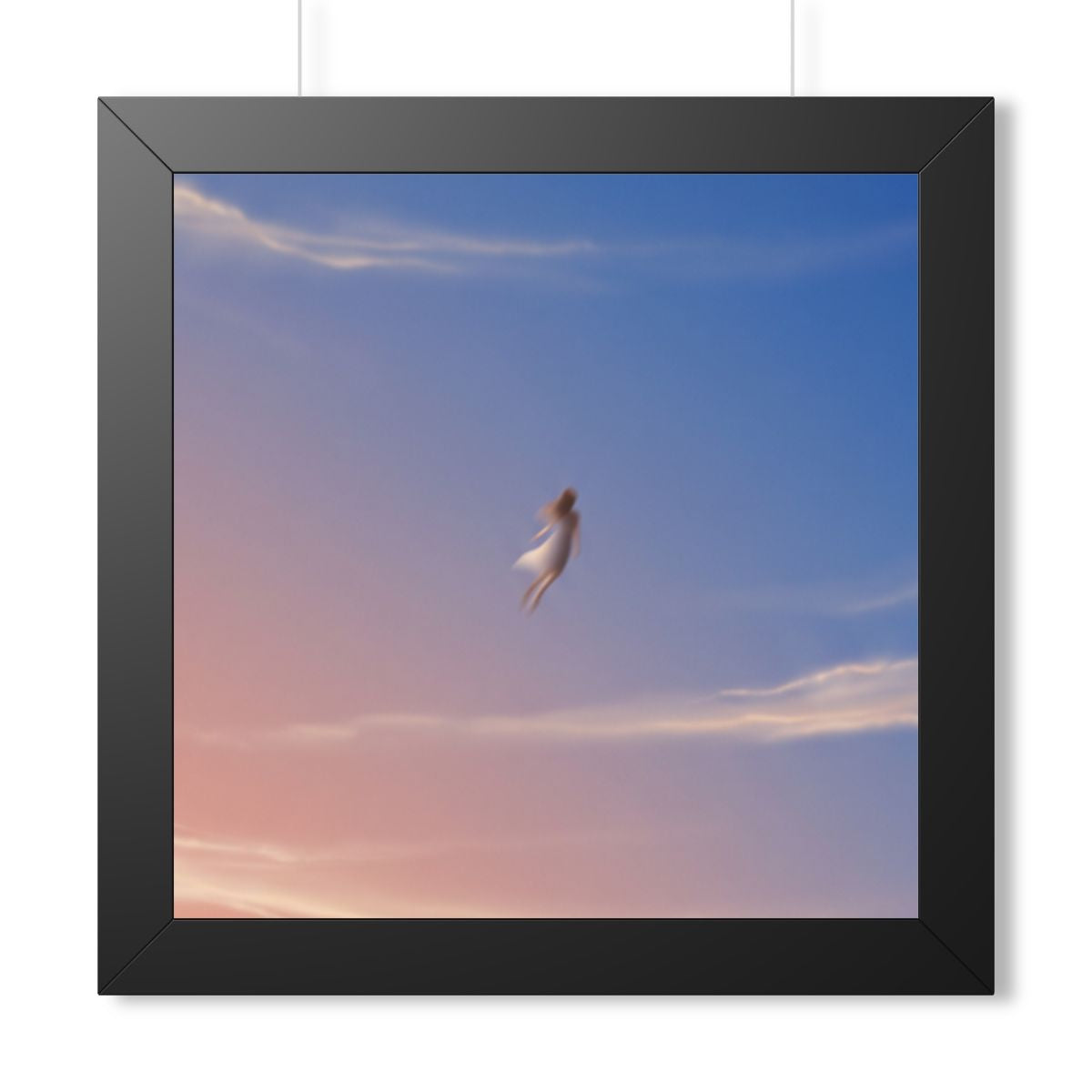 Framed Horizontal Poster - Horizon Sky Calm — Black (14×11...