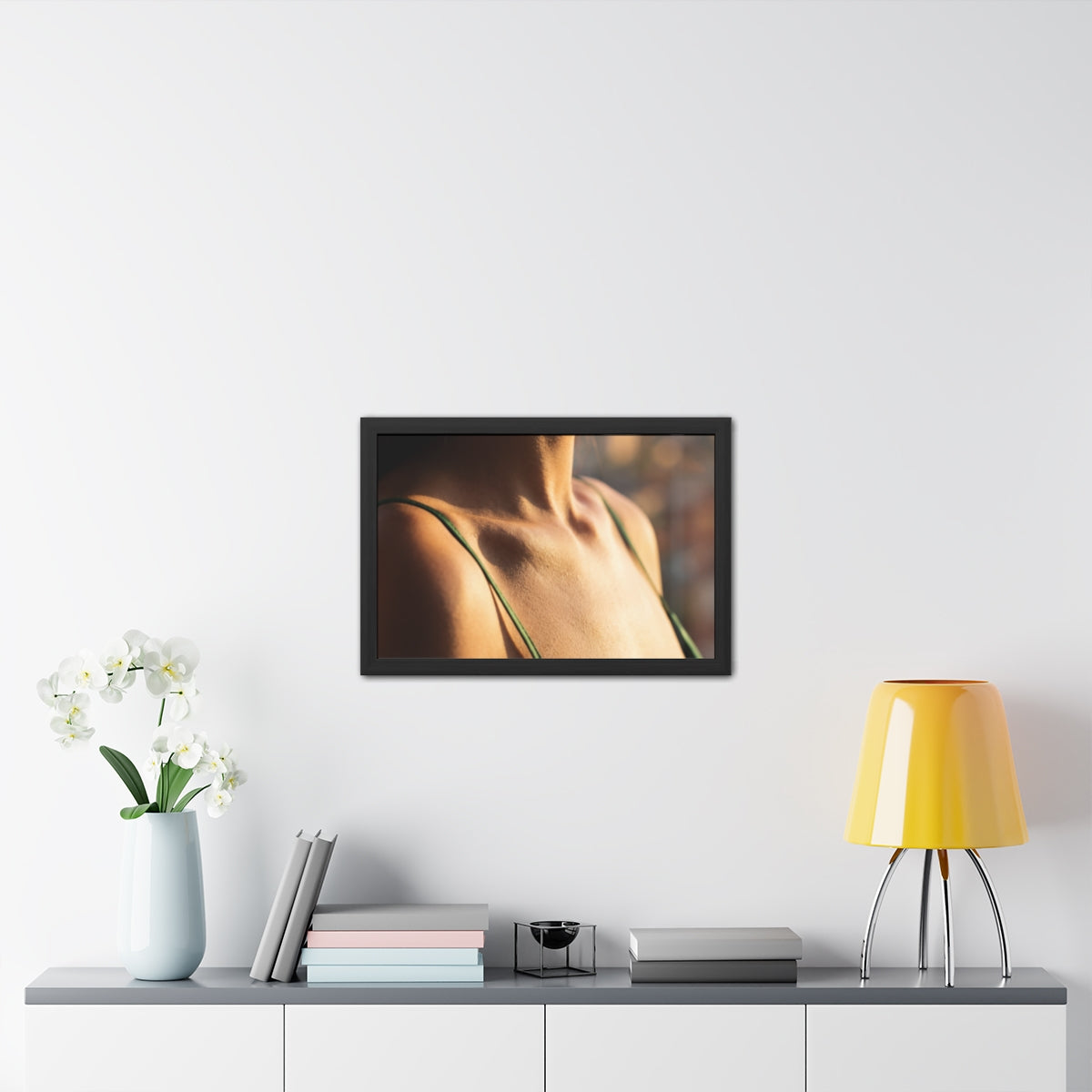 Golden Hour Framed Poster - Elegant Sunkissed Art —... |...