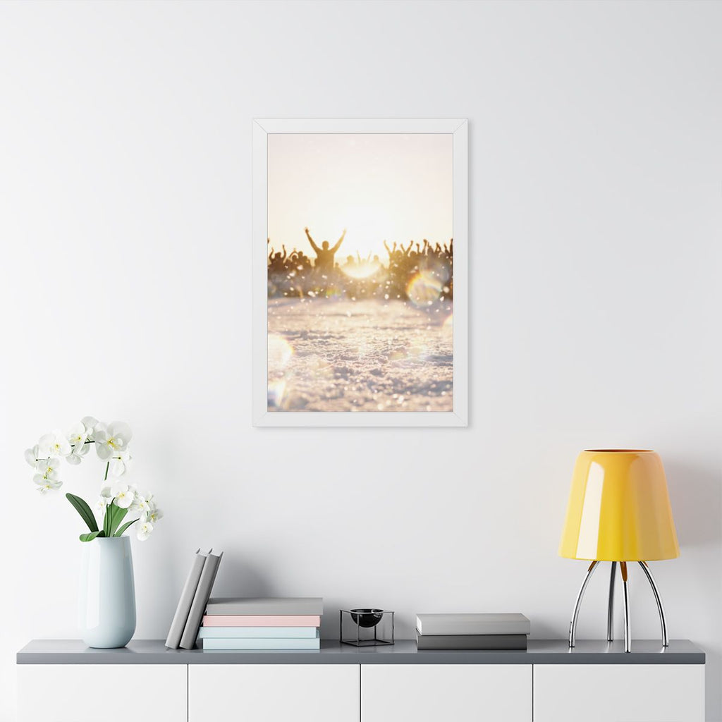Framed Vertical Poster Golden Hour Crowd