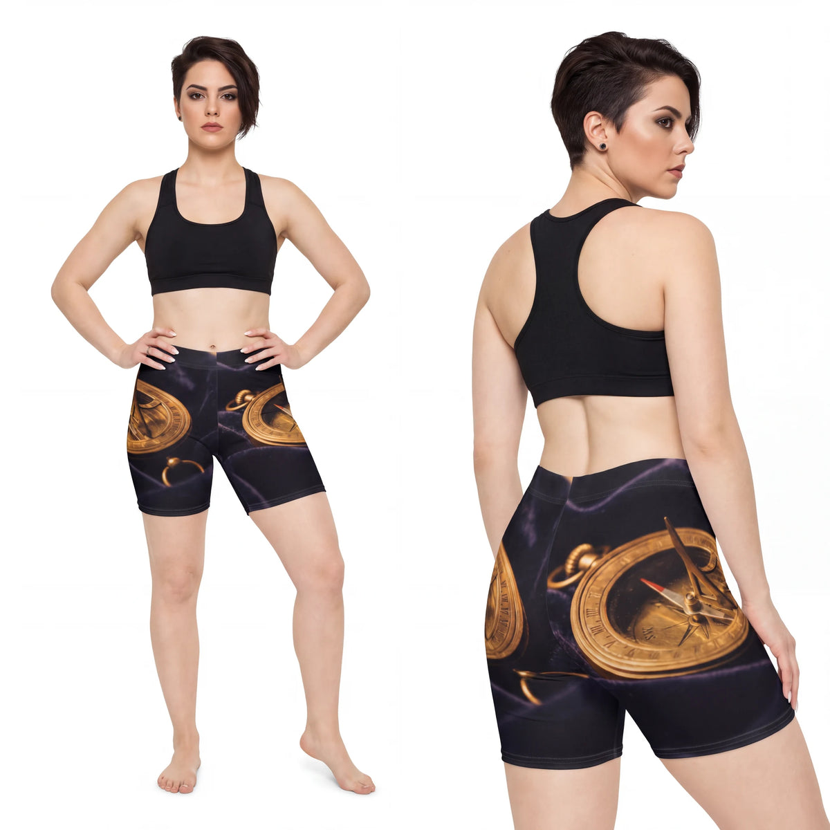 Vintage Brass Sundial Women's Biker Shorts