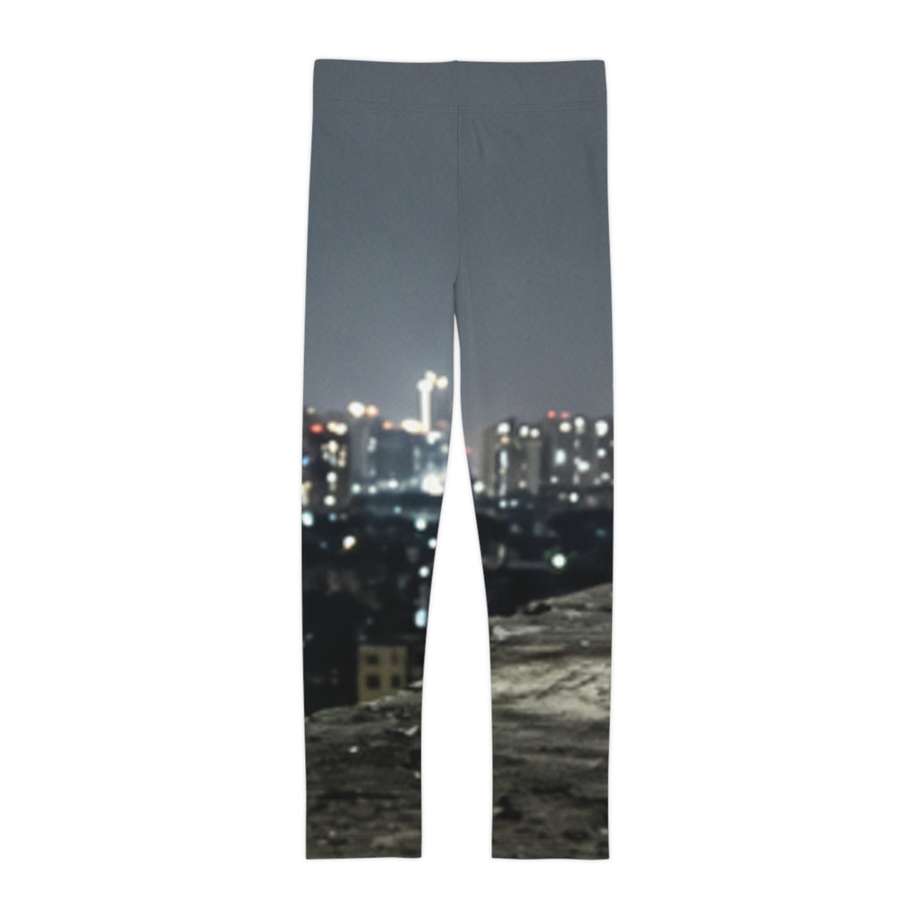 Kids Leggings with Midnight Cityscape Art