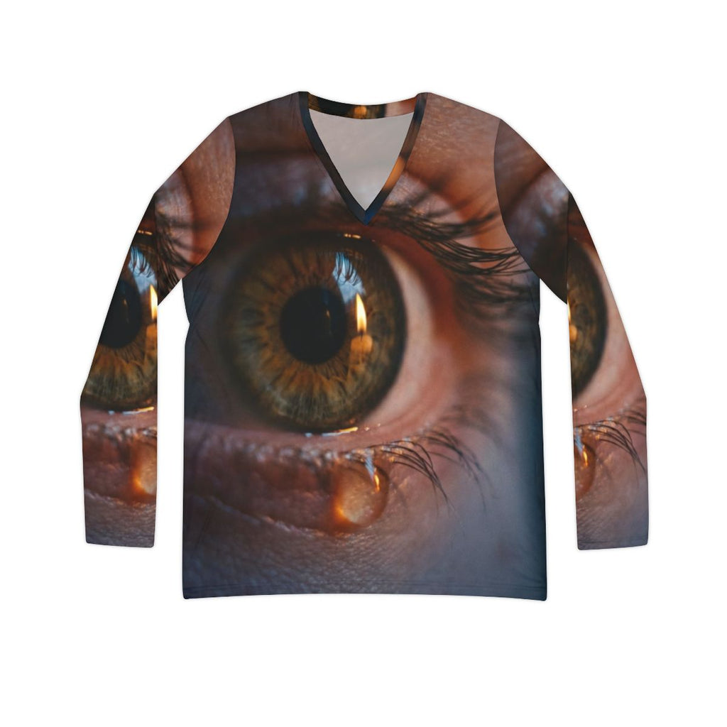 Women's Long Sleeve V-neck Shirt - Art