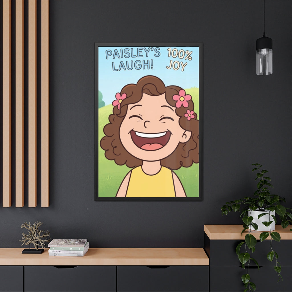 Framed Posters - Paisley Laugh 100% Joy Cartoon Art (8×12......