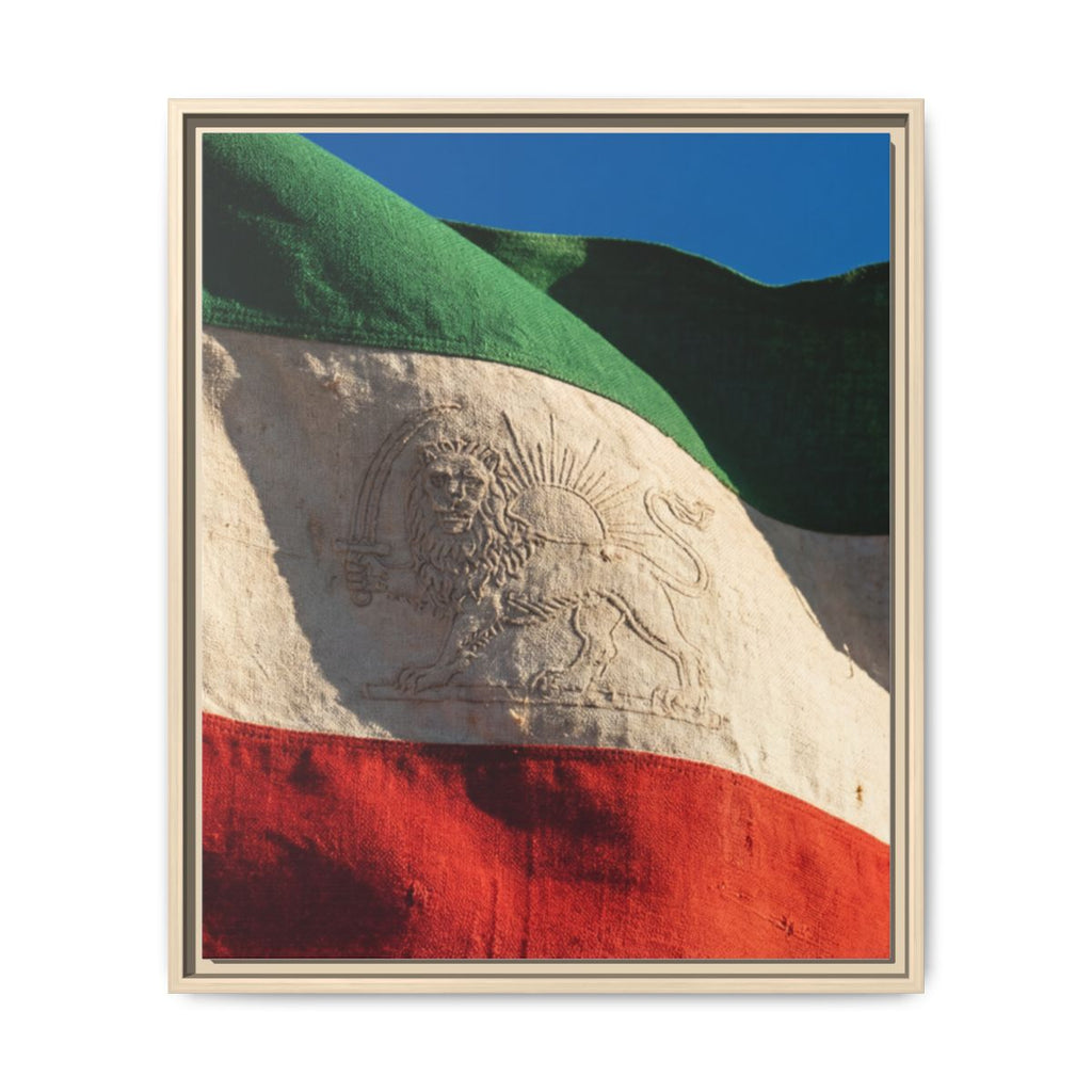 Framed Canvas Art - Distressed Flag — Natural / 1.25"