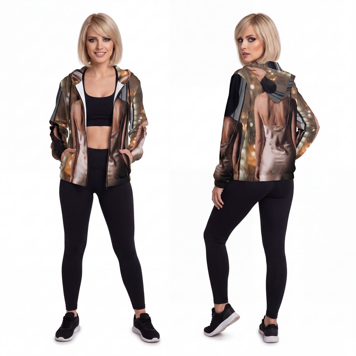 Women's Full-Zip Hoodie - Rainscape | Echovira Gallery