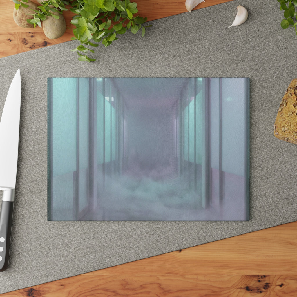 Glass Cutting Board - Liminal Corridor Fog Art Print |...