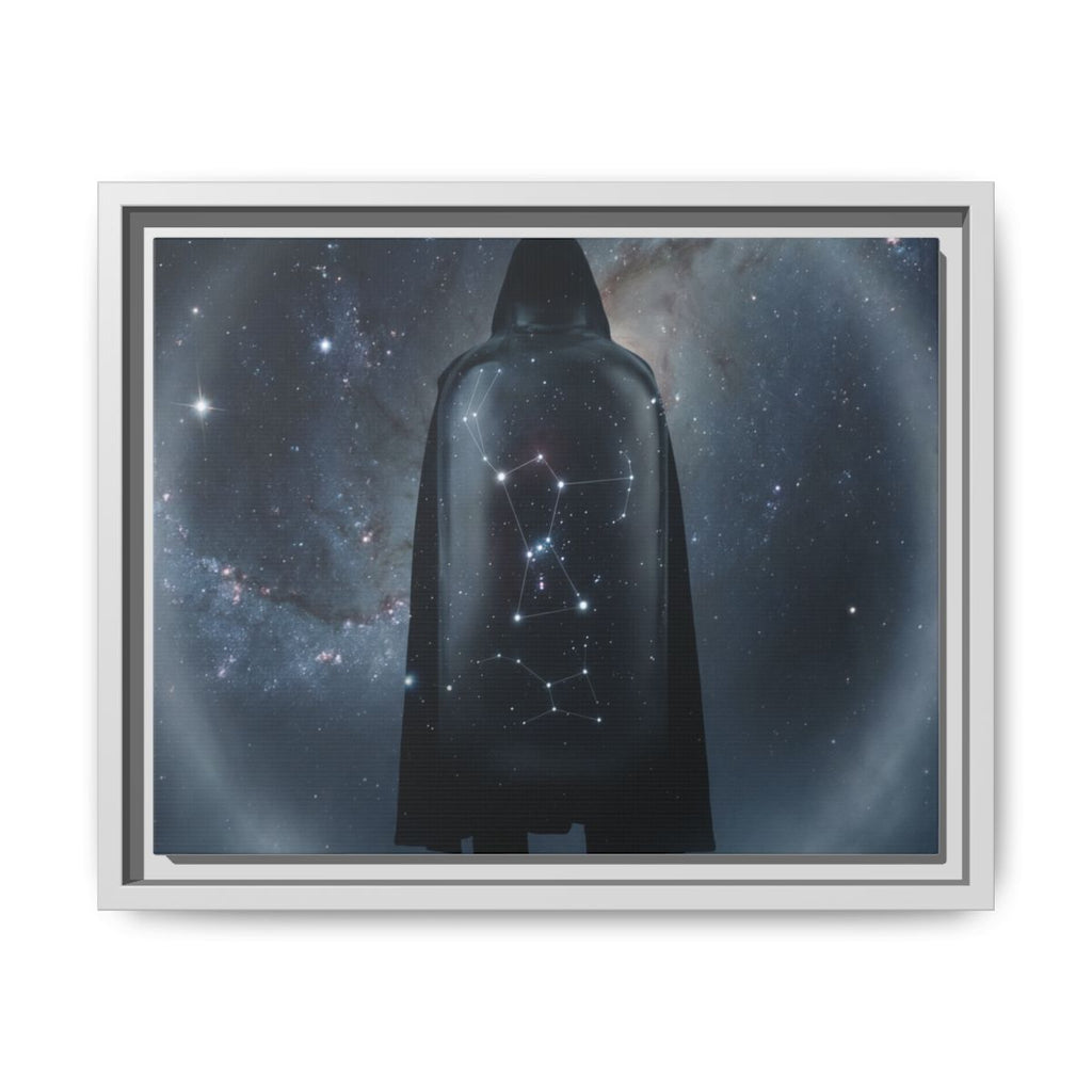 Framed Matte Canvas - Cosmic Sentinel — White / 1.25" (10×8, 12×9, 14×11, 16×12, 20×10, 18×12, 20×16, 24×16, 24×18, 36×12, 24×20, 32×16, 30×20, 30×24, 32×24, 48×16, 36×24, 48×24, 40×30, 60×20, 48×32, 60×30 & 60×40)