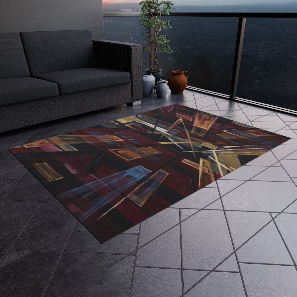 Outdoor Rug - Urban Patio Perspective | Echovira Gallery