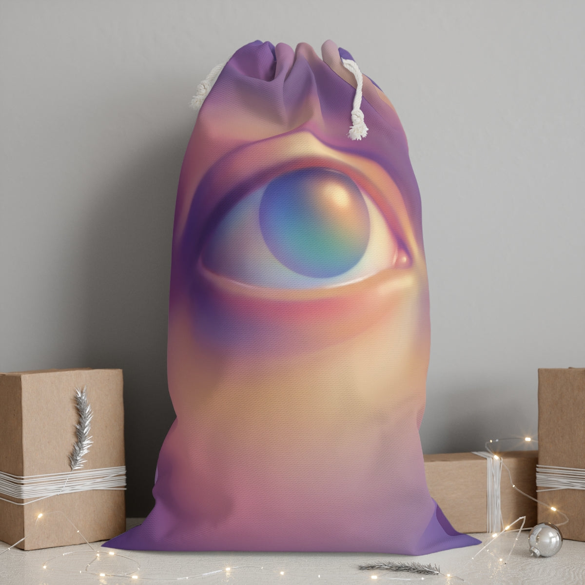Sack - Luminous Cosmic Iris Storage Bag | Echovira Gallery