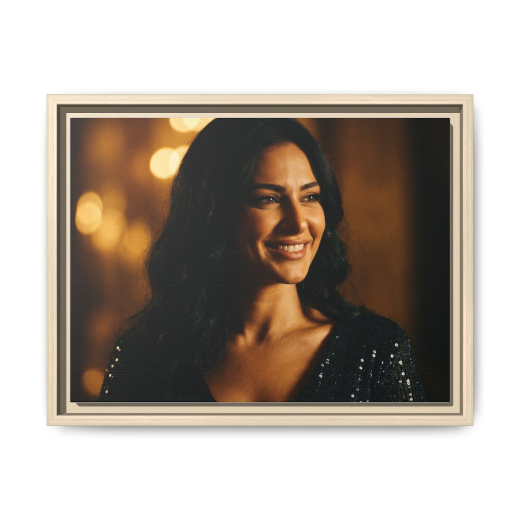 Framed Canvas Art - Golden Glamour — Natural / 1.25"