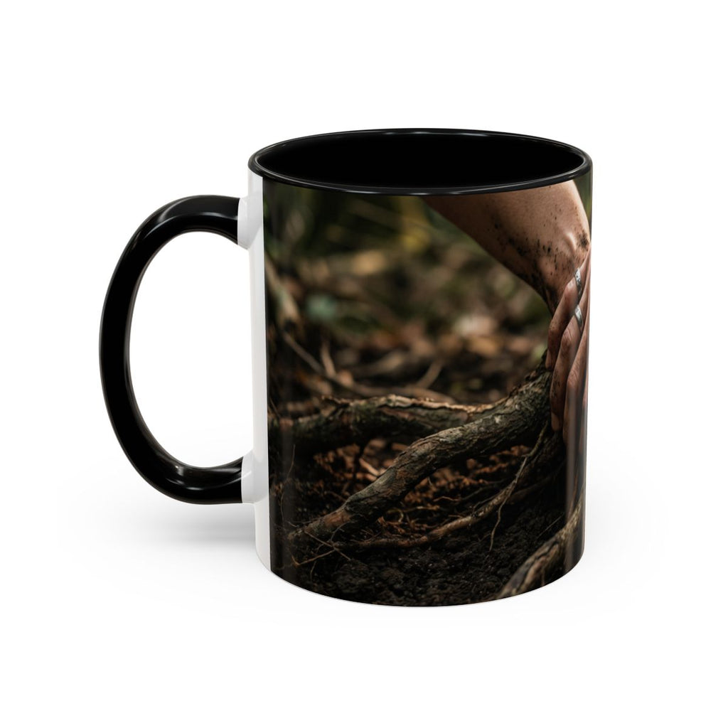 Accent Coffee Mug with Forest Roots Art