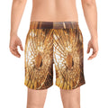 Men's Mid-Length Swim Shorts - Fractured Light Aesthetic......