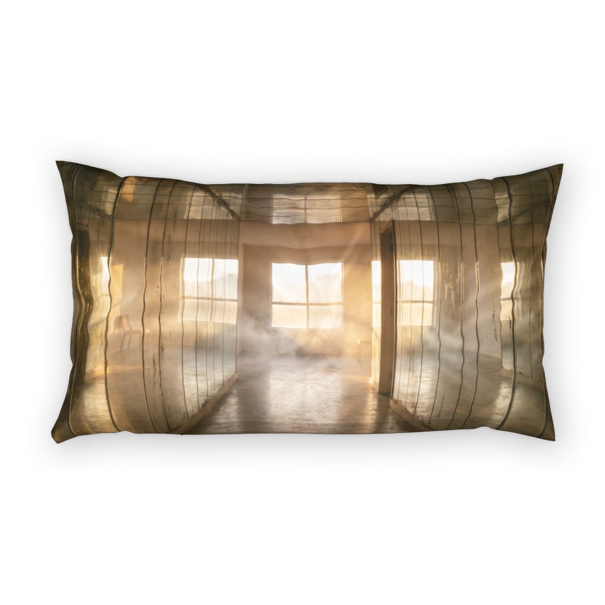 Cotton Pillow Sham - Golden Hour Reflection Corridor Art |...
