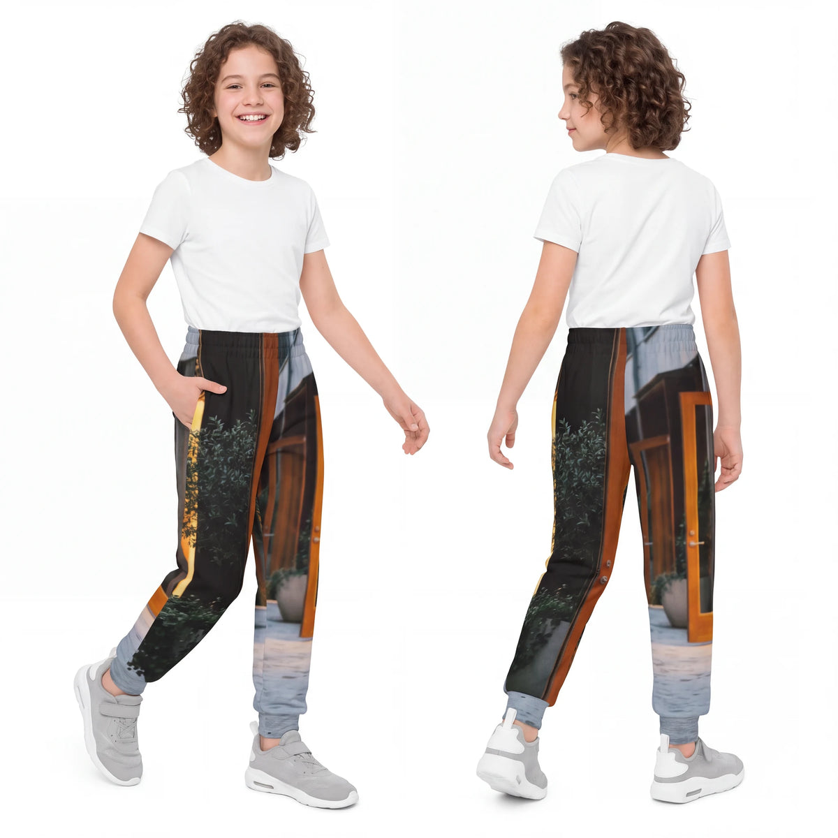 Youth Joggers - Urban Twilight Promenade | Echovira Gallery