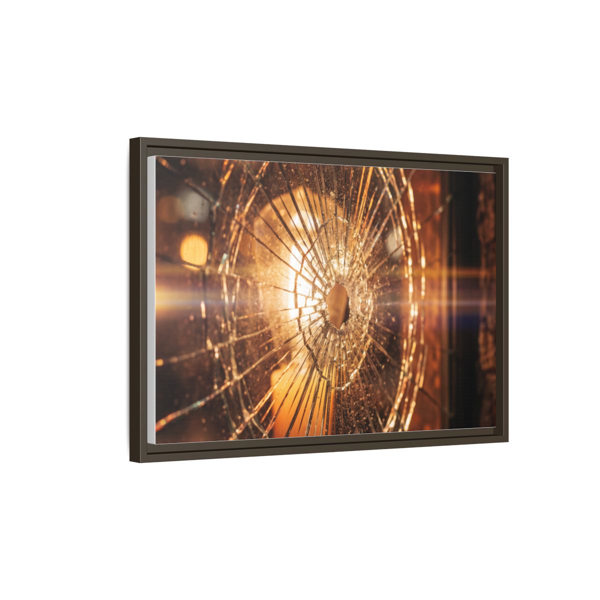 Framed Matte Canvas - Shattered Glass — Espresso / 1.25"