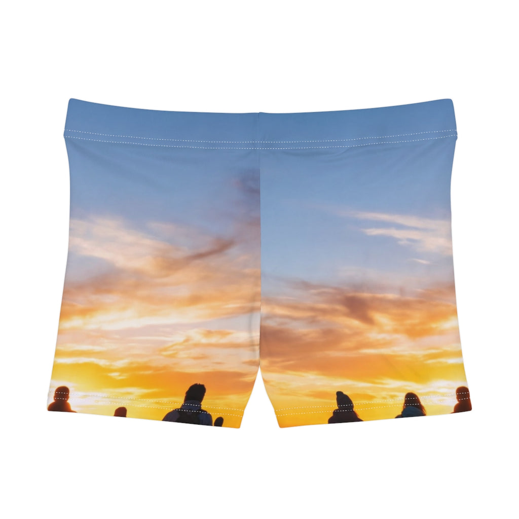 Women's Shorts - Sunset Mountain Ridge | Echovira Gallery