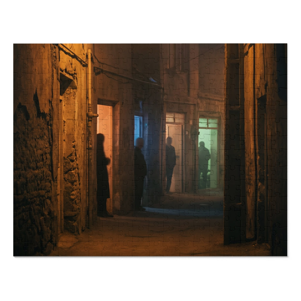 Jigsaw Puzzle with Tin - Shadowed Alleyway Mystery Art Print...