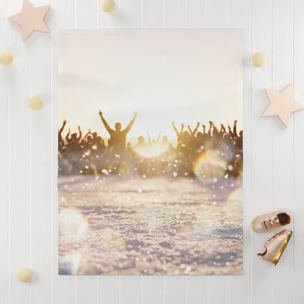 Golden Hour Crowd Baby Fleece Blanket