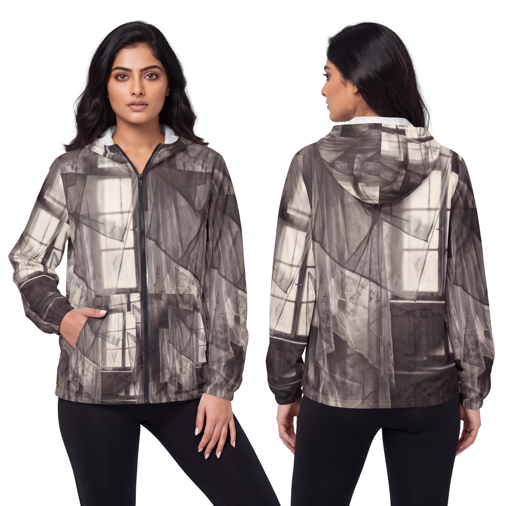 Unisex Windbreaker Jacket - Spectral Veils | Echovira...