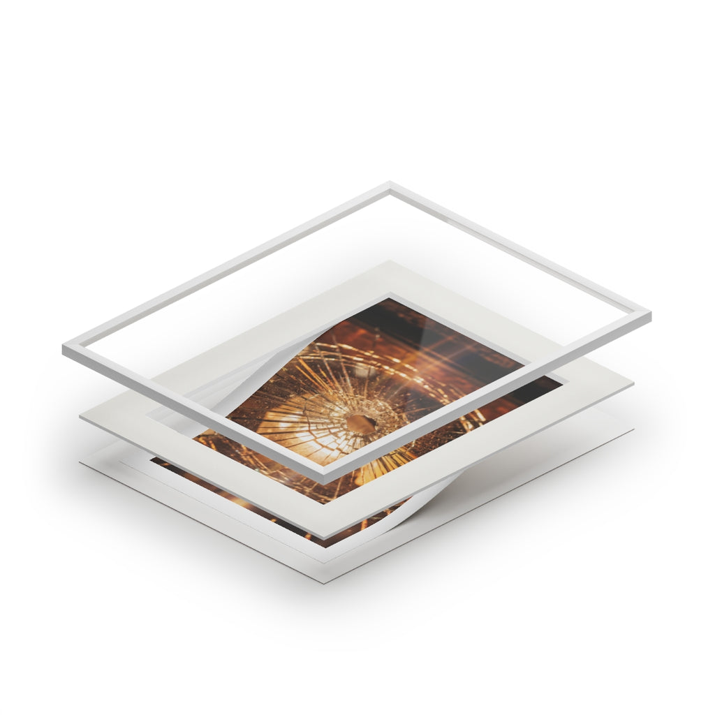 Fine Art Prints - Golden Fracture Shattered Glass Art —... |...