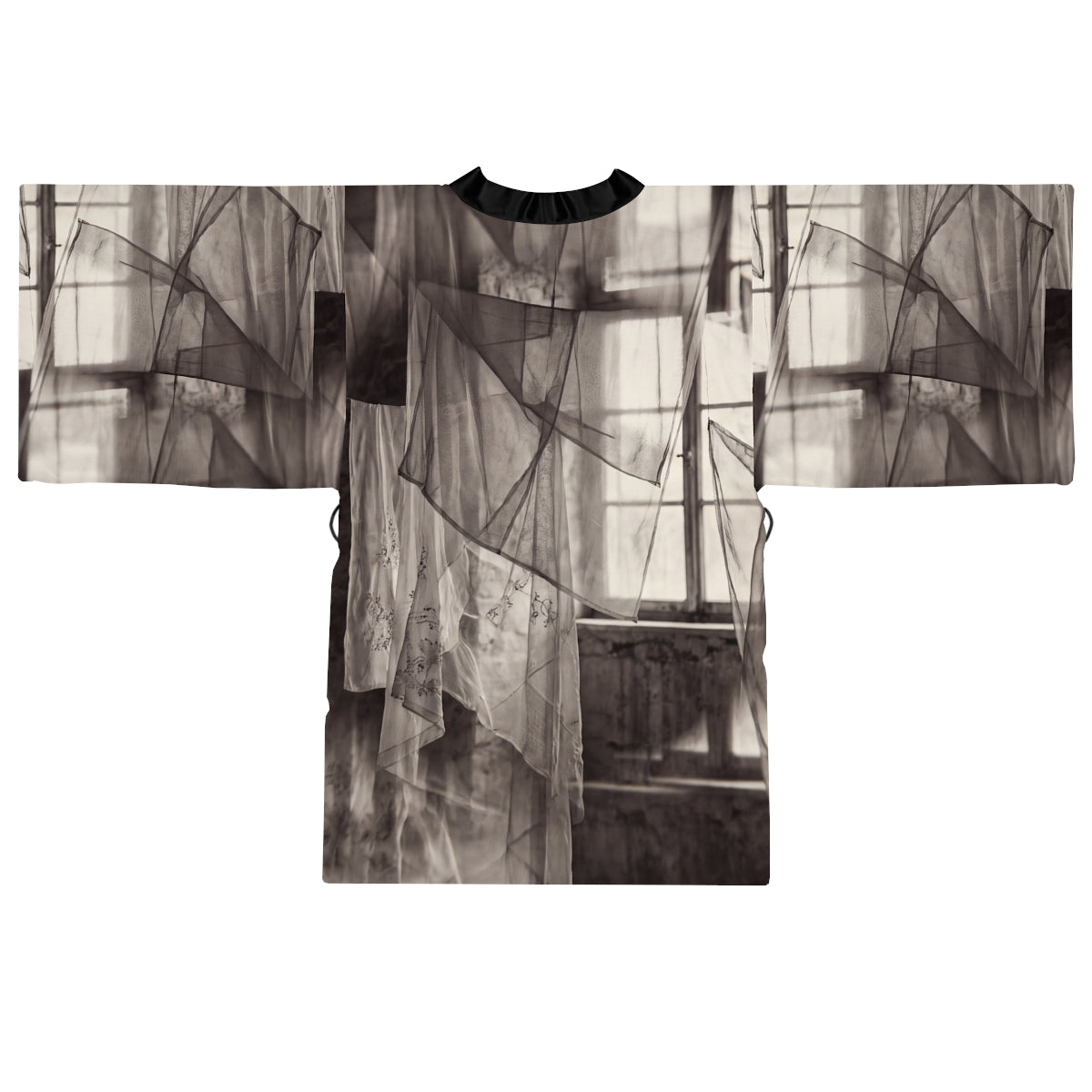 Long Sleeve Kimono Robe - Spectral Veils | Echovira Gallery