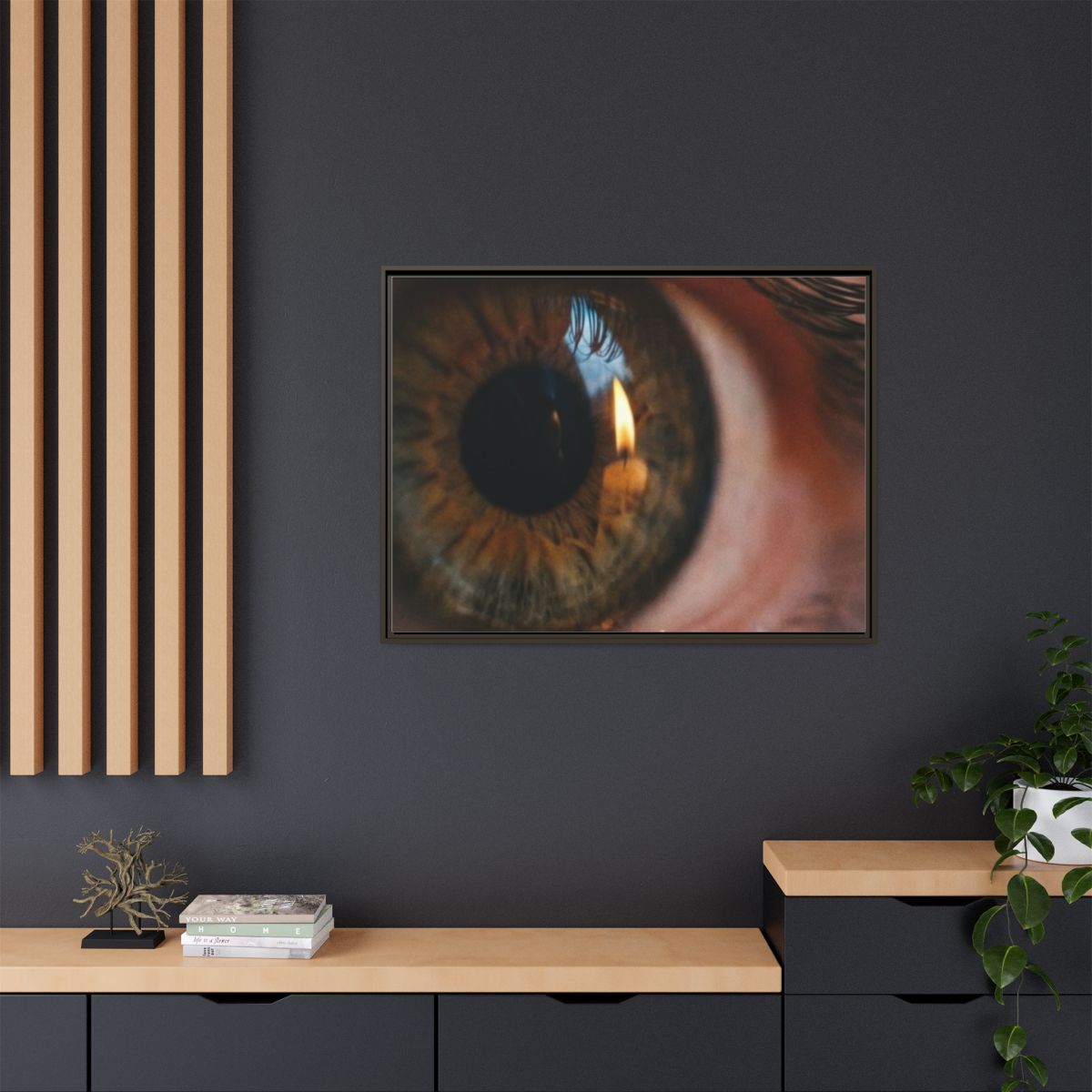 Matte Canvas, Framed - Amber Iris Reflection Fine Art Print...