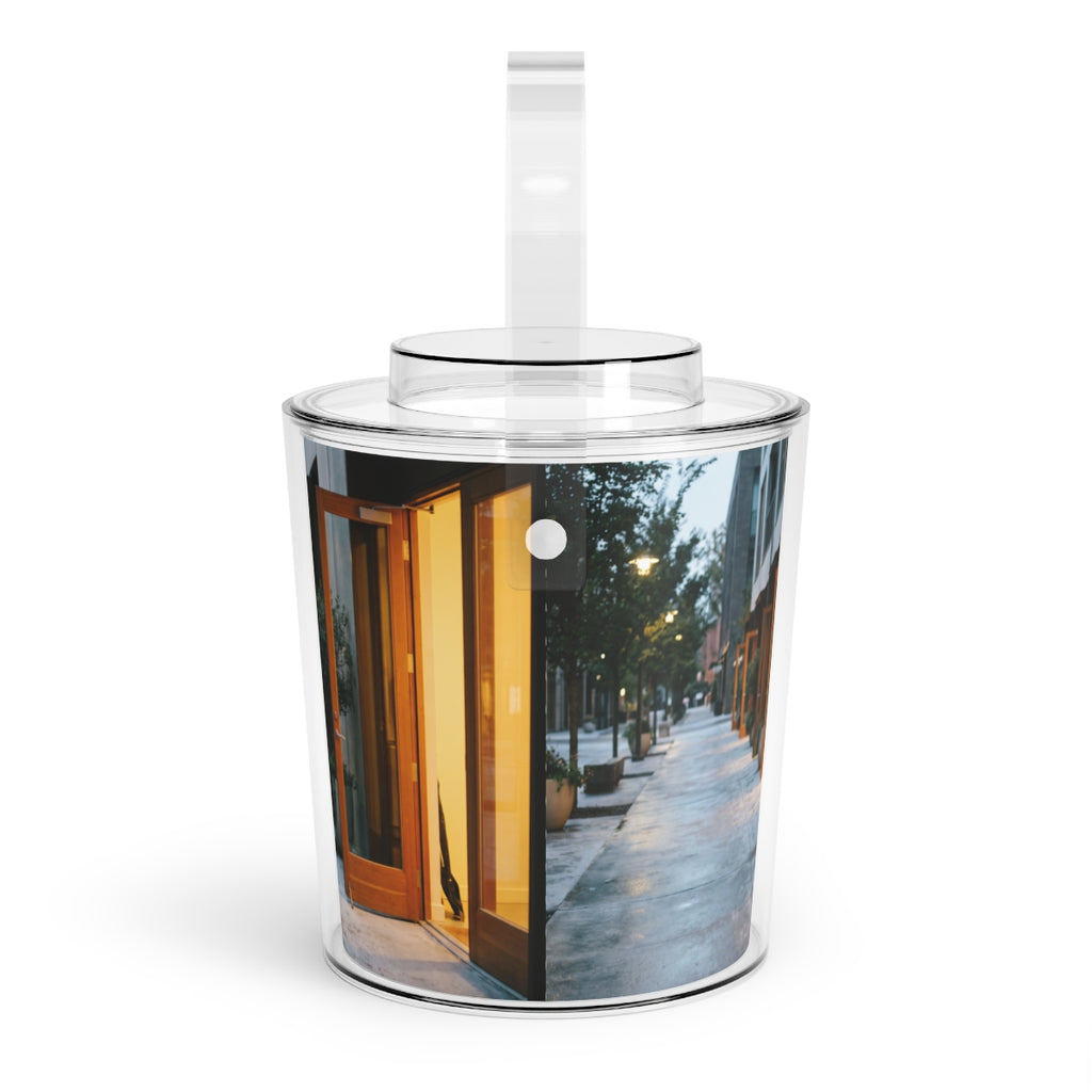 Ice Bucket with Tongs - Urban Twilight | Echovira Gallery