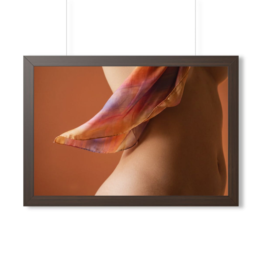 Framed Horizontal Poster - Ethereal Silk Rest — Walnut... |...